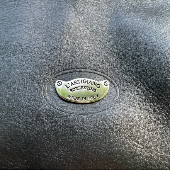 L'Artigiano Sorrentino black leather purse bag made in Italy - Picture 3 of 14